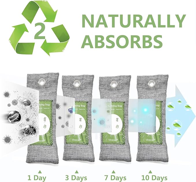 16 Pack Bamboo Charcoal Air Purifying Bag, Activated Charcoal Bags Odor Absorber - Image 5