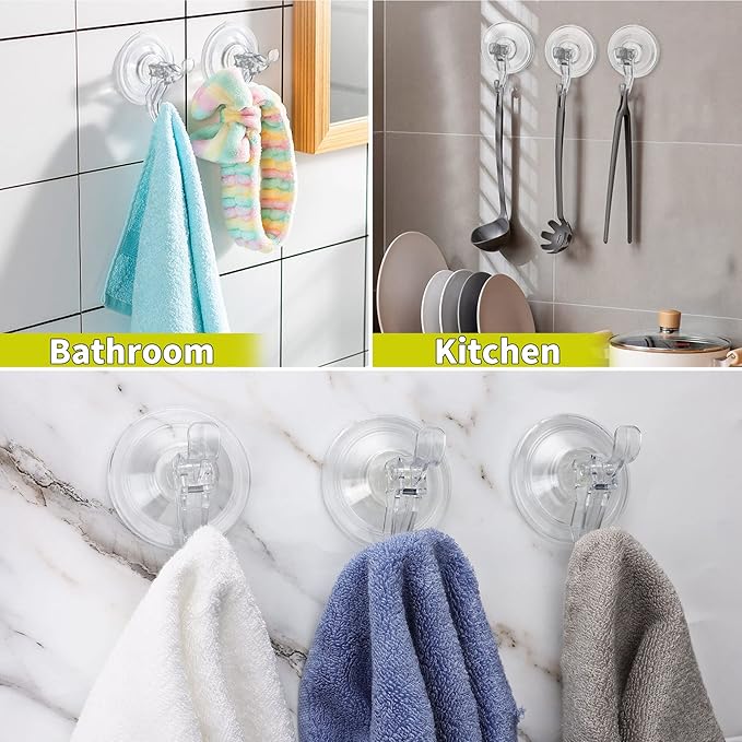 Antimbee Suction Cup Hooks, 10 Pack Reusable Suction Cup Hangers, Removable - Image 3