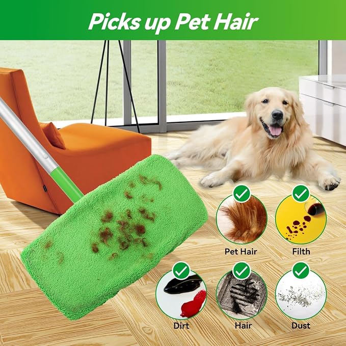 Reusable Microfiber Mop Pads Washable Wet Pads Compatible - Image 4