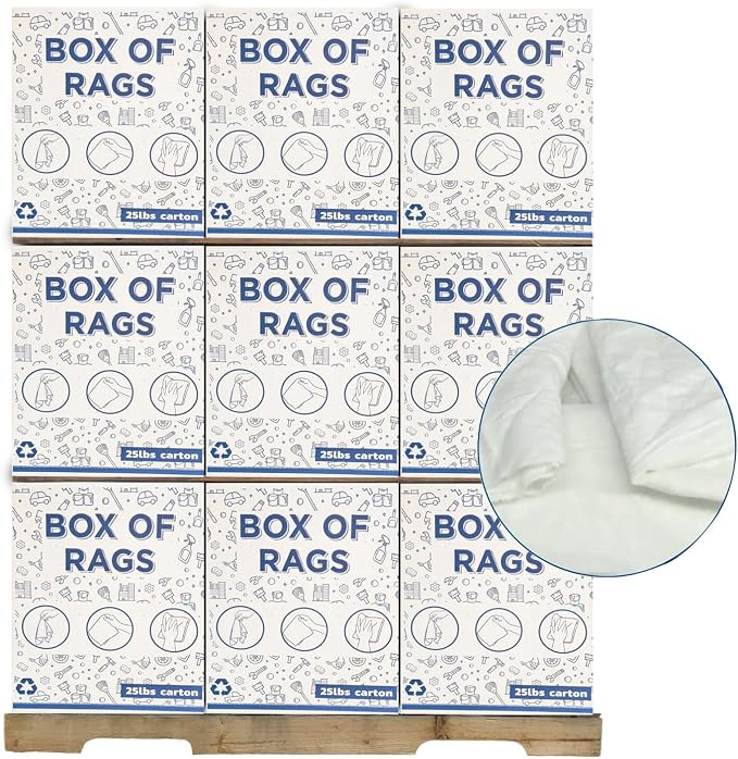 Recycled White Sheeting Cleaning Rags – Lint Free White Cotton Cloths by SupremePlus