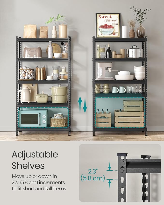 SONGMICS 5-Tier Storage Shelves, Heavy-Duty Garage Shelving, Adjustable - Image 7