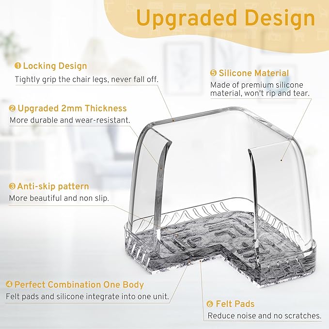 24PCS Extra Small Chair Leg Floor Protectors, Furniture Sliders, Chair Leg - Image 2
