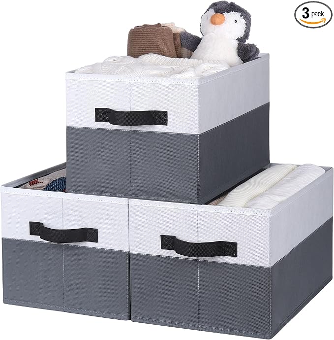 WUIKE Storage Baskets for Shelves, Fabric Closet Storage Bins by WUIKE
