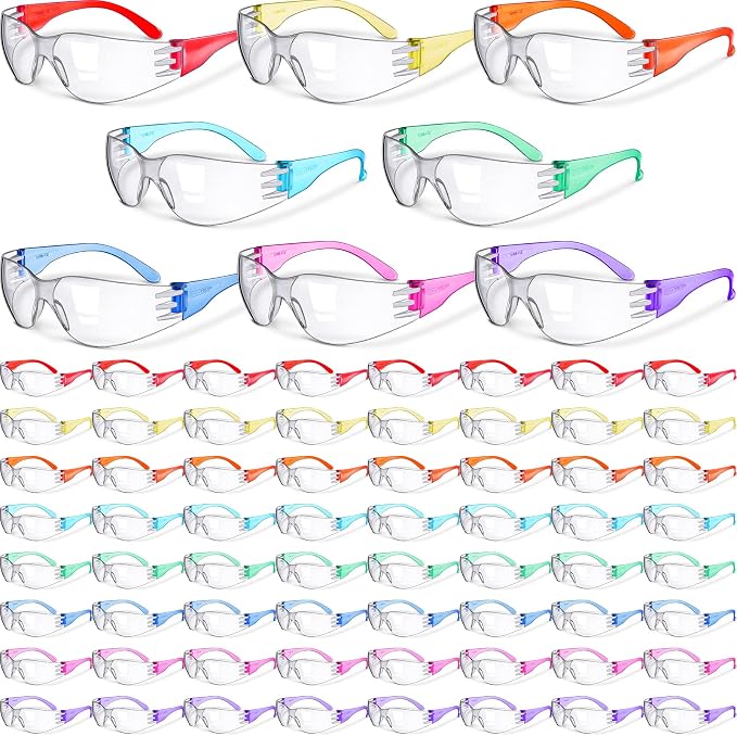 Chumia 64 Pcs Kids Safety Glasses Scratch Impact Resistant Safety Goggles Anti by Chumia
