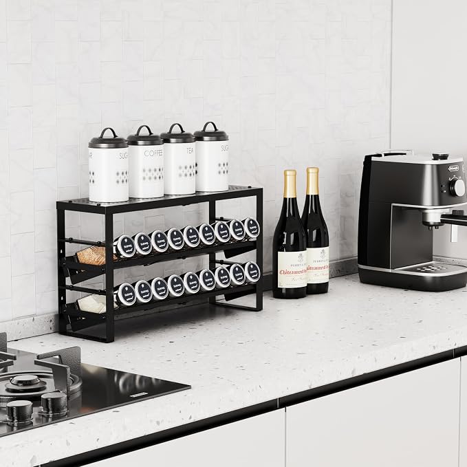 Expandable, Adjustable Spice Rack kitchen Organizer, Metal Pantry Storage - Image 2