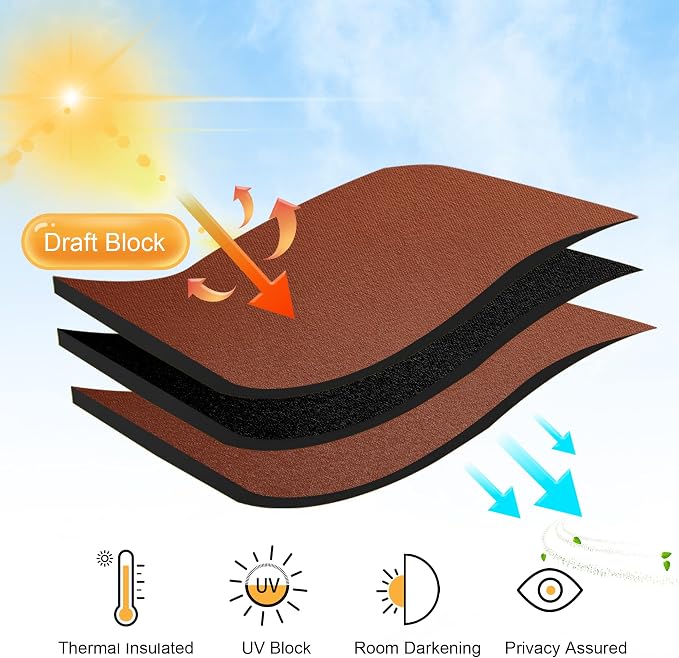 RYB HOME Orange Window Curtains 108 inches Length, Energy Efficient Rod Pocket - Image 4