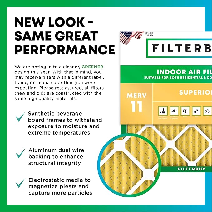 Filterbuy 14x25x1 Air Filter MERV 11 Allergen Defense Replacement, - Image 3