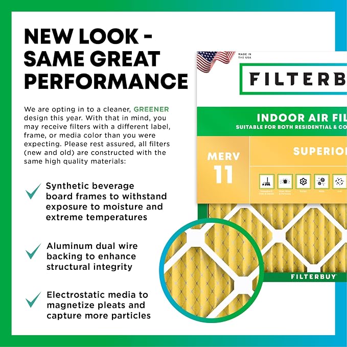 Filterbuy 16x20x2 Air Filter MERV 11 Allergen Defense Replacement, - Image 3