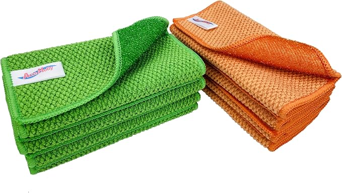 16 Pack Microfiber Scrub Dish Cleaning Cloth, Non-Scratch, Reusable & Durable by AccoHolly