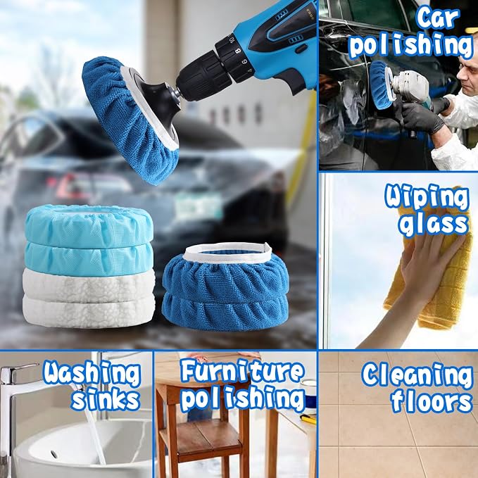 40 Pieces Polishing Bonnet Pads, Car Polisher Pad Bonnet 5-6 Inch, Car Buffer - Image 7
