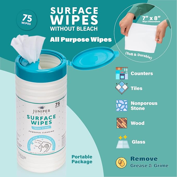 1 Pack Surface Cleaning Wipes Bleach Free, All-Purpose Cleaner - Image 4