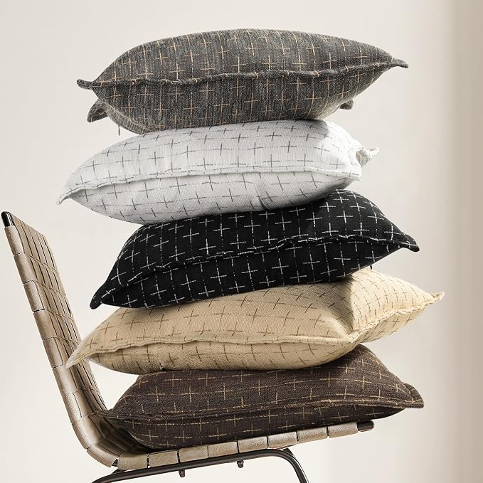 ZWJD Pillow Covers 18x18 Set of 2 Soft Polyester Textured Pillow Covers - Image 5