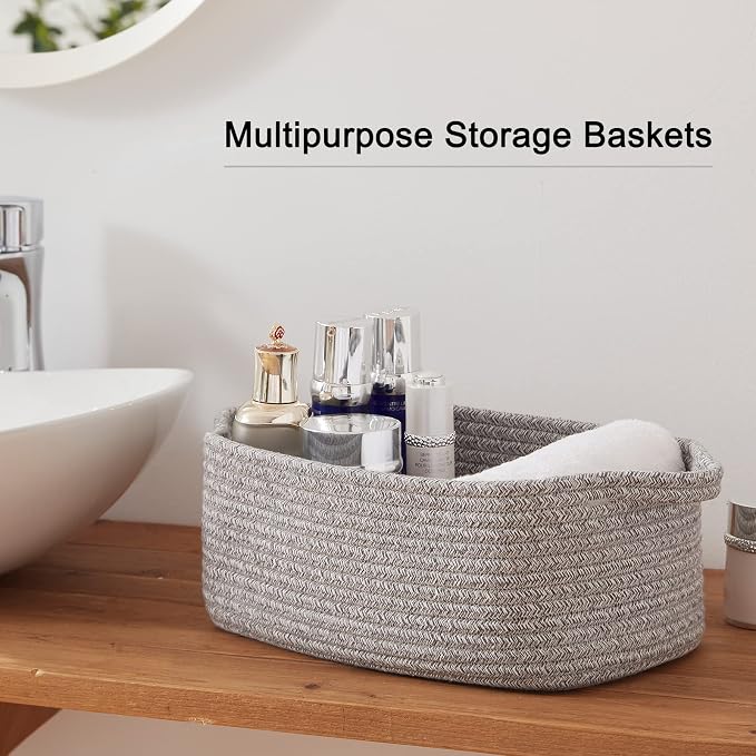 OIAHOMY Cotton Rope Baskets, Woven Baskets - Image 7