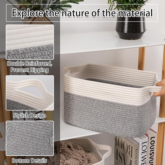 OIAHOMY 3 Pack Storage Basket for Organizing, Woven Basket Basket - Image 4