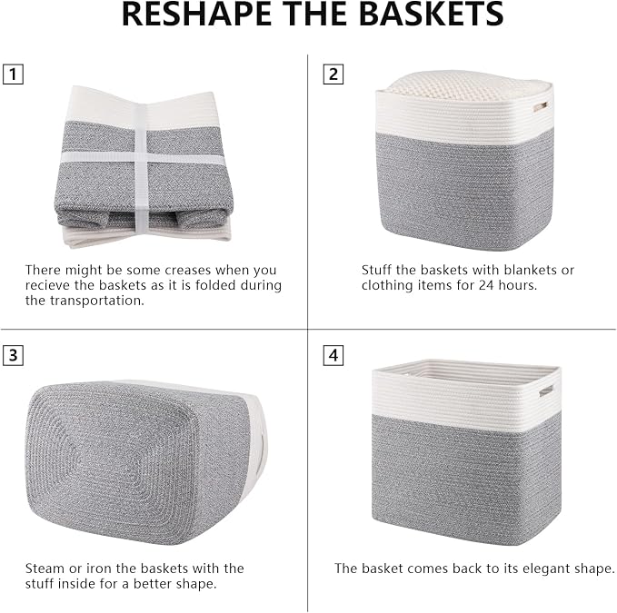OIAHOMY Storage baskets for Shelf, Toy Storage Basket, Large Collapsible - Image 7