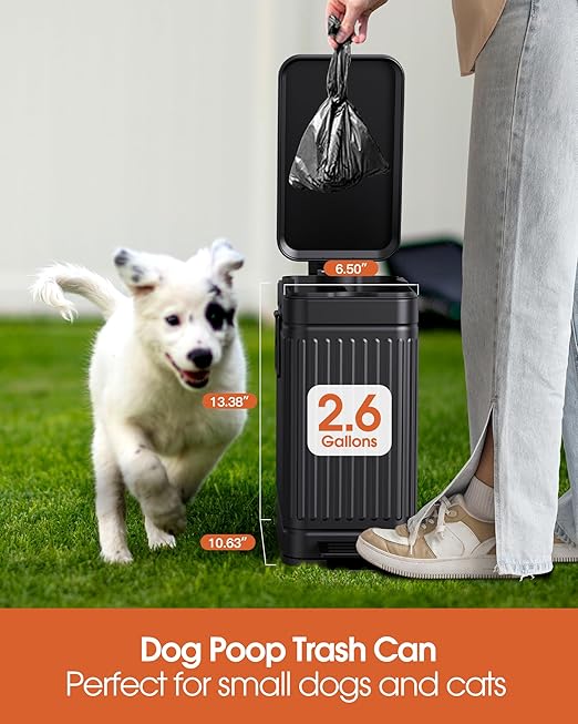 Small Trash Can with Lid Soft Close-10L/2.6 Gal Stainless Steel Outdoor Dog - Image 4