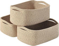 Small Baskets for Organizing, Woven Storage Baskets for Shelves, Small Rope by ICERZCZ