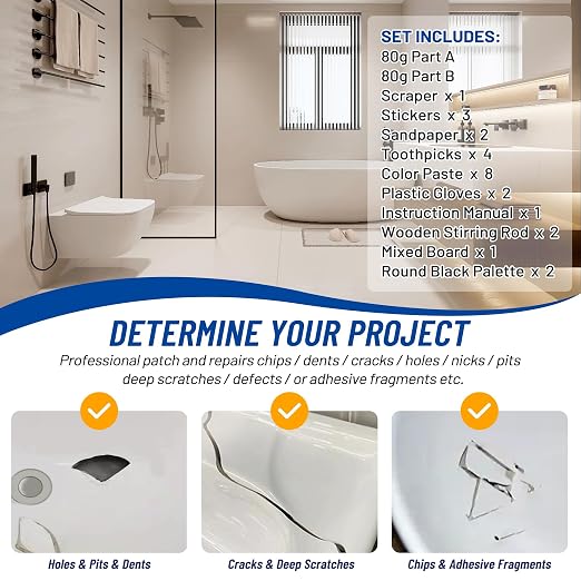 Fiberglass Repair Kit, Bathtub Repair Kit - Image 7