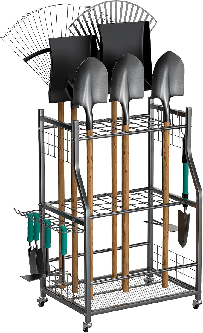 EVERHANGER Garden Tool Organizer Stand, Garage Tool Storage Organization by EVERHANGER