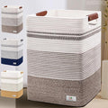 Laundry Hamper - Tall Woven Rope Laundry Basket - Clothes hamper by AINUOQI
