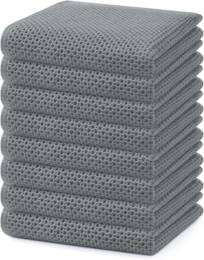 Homaxy 100% Cotton Waffle Weave Kitchen Dish Towels, Ultra Soft Absorbent Quick by Homaxy