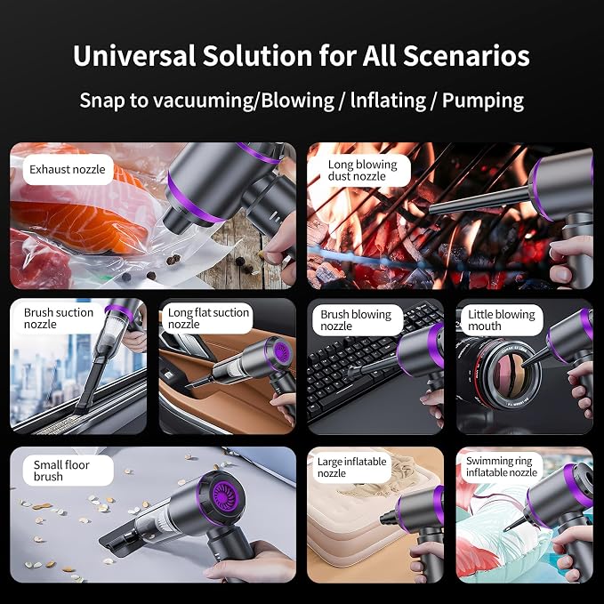 Mini Cordless Handheld Car Vacuum Cleaner/Air Duster/Blower/Hand Pump, 21000 PA - Image 6