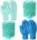 6 Pcs Microfiber Dusting Mitt Gloves Microfiber Washable Dusting Gloves Car by Potchen