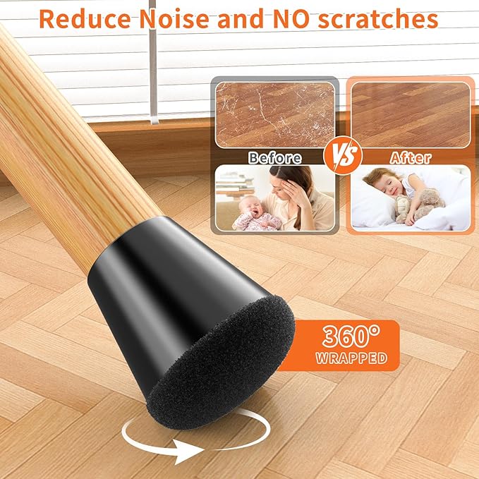 Chair Leg Floor Protectors Extra Small 24 Pcs, Silicone Chair Leg Protectors - Image 4