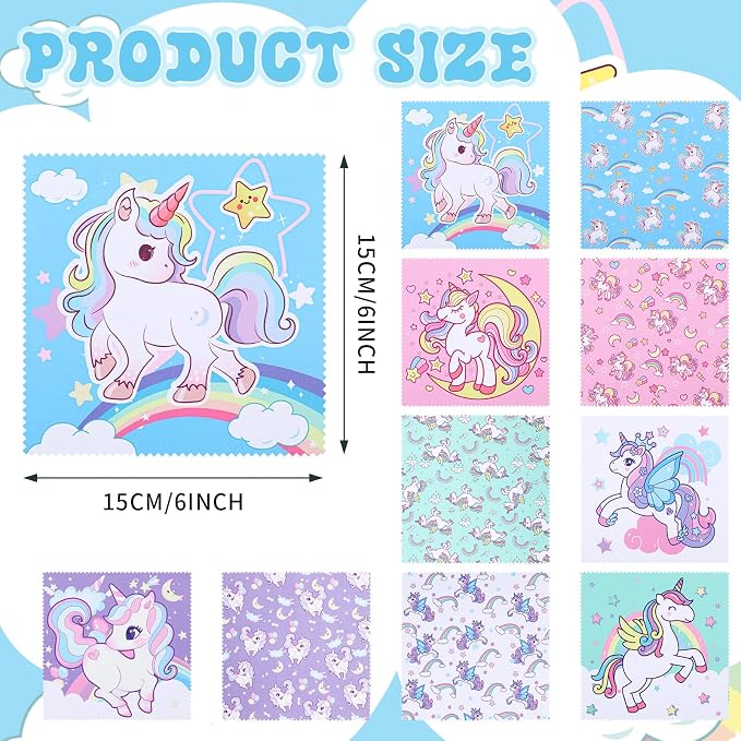 Sinmoe 20 Pcs Microfiber Cleaning Cloth Cute Unicorn Design Microfiber Soft - Image 2