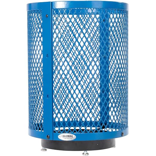 Global Industrial Outdoor Diamond Steel Trash Can - Image 3