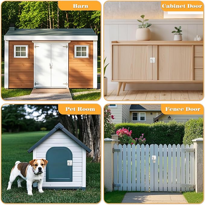 Alise Flip Latch Gate Latch White Shed Lock Shed Latch Barn Door Lock Locking - Image 6