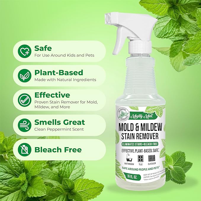 Mighty Mint Mold & Mildew Stain Remover Spray, Rapid Clean - Image 6