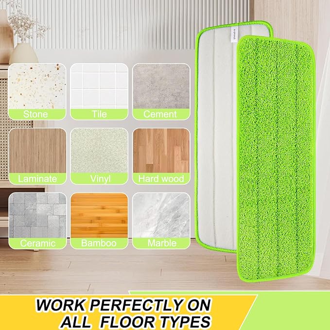 16.5 inch Reusable Mop Pads Microfiber Spray Mop Replacement Heads - Image 4