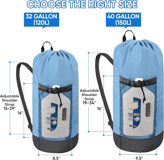 BALEINE 150L Laundry Bag Backpack, 900D Oxford Fabric Large Travel Laundry Bags - Image 2