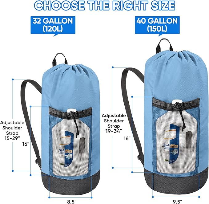 BALEINE 120L Laundry Bag Backpack, 900D Oxford Fabric Large Travel Laundry Bags - Image 2