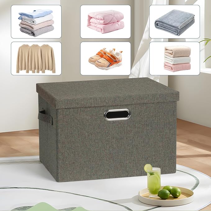Large 17" 36 Quart Collapsible Stackable Storage Bins - Image 6