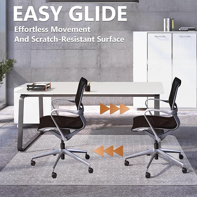Large Chair Mat for Carpet, Easy Glide Plastic Carpet Floor Protector Mat for - Image 4