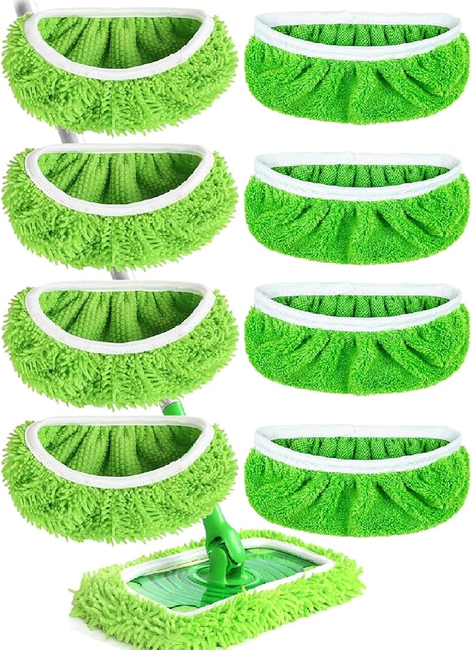 8PCS Reusable Microfiber Mop Pads Washable Wet Pads Compatible by Cleanwithoutthehassle