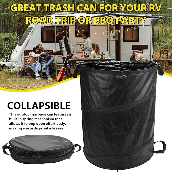 YUDI & GARDEN 45 Gallon Collapsible Garden Bag｜Collapsible Trash Can｜Camping - Image 5