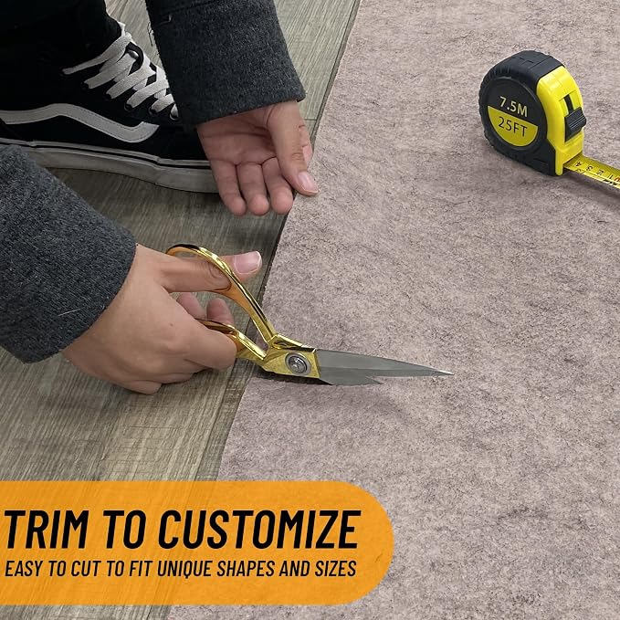 Ottomanson 4' x 8' Non-Slip Rug Pad Gripper 1/4 Inch Thick Dual Surface Felt + - Image 5