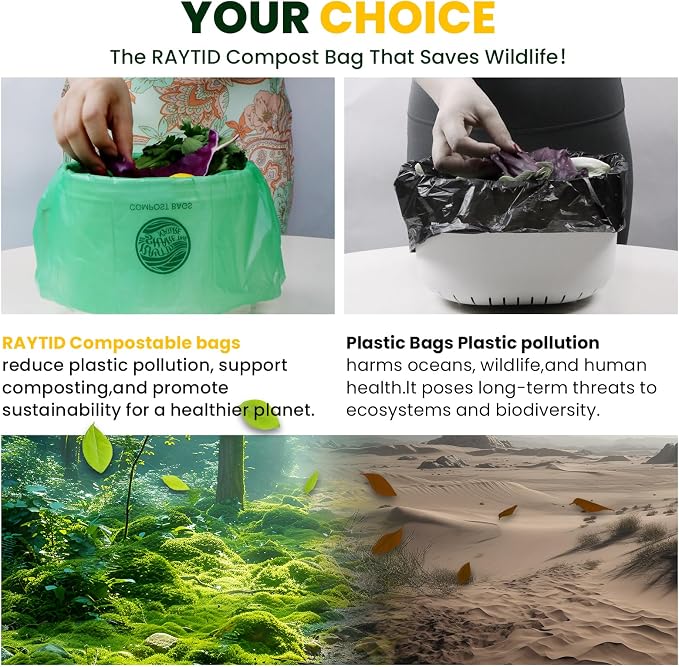 Compost Bags 1.3 Gallon, Compostable Small Trash Bags - Image 5
