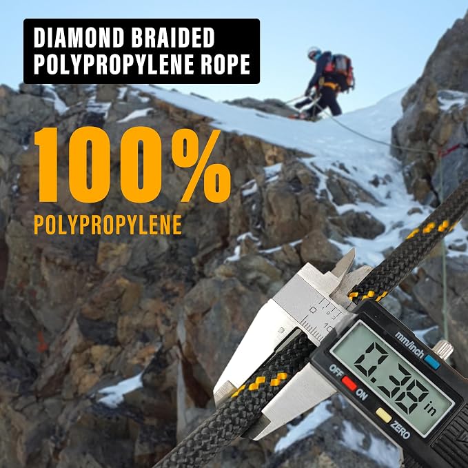 Diamond Braided Polypropylene Rope Nylon Rope Mix Thick Heavy Duty Ropes 5/32'' - Image 4