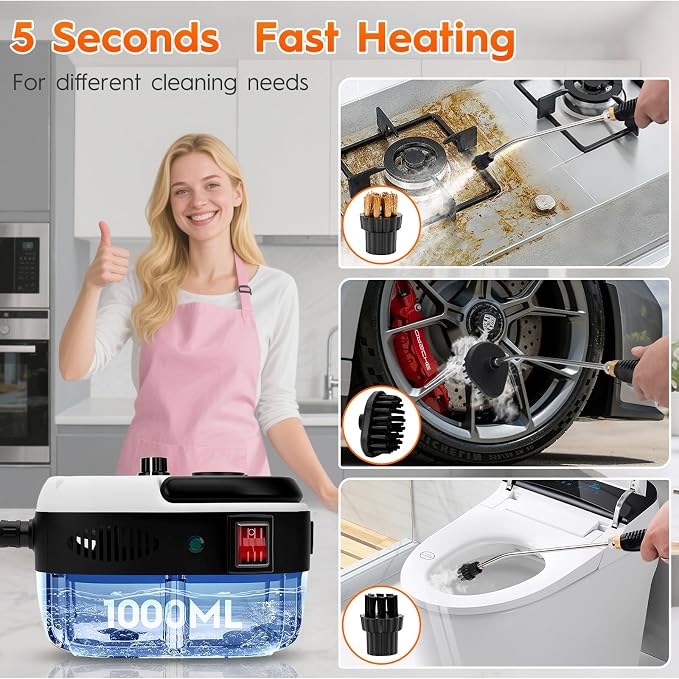 Steam Cleaner, 2500W High Handheld Steam Cleaner, 1L Portable Car Steam Cleaner - Image 7