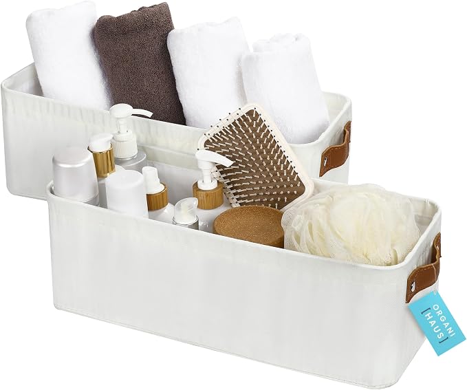 OrganiHaus Narrow Storage Bins 15x06in, Small Closet Bins by OrganiHaus