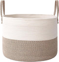 Woven Blanket Basket, 65L Large Rope Storage Bin by JMvicyroam