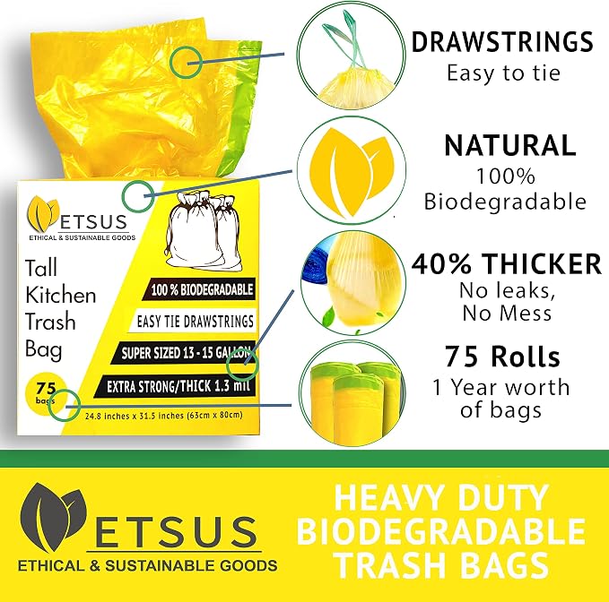 13 Gallon Biodegradable Trash Bags - Image 6