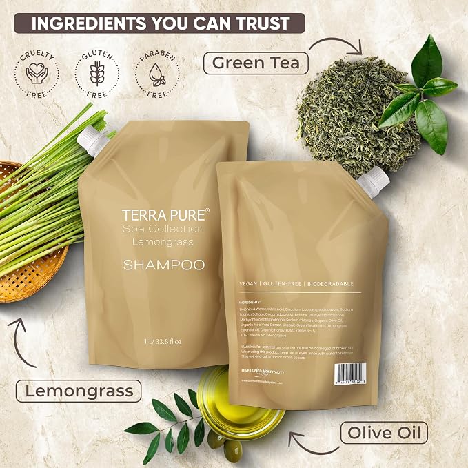 Terra Pure Spa Collection 1 Liter Shampoo Refill Bag - Image 4