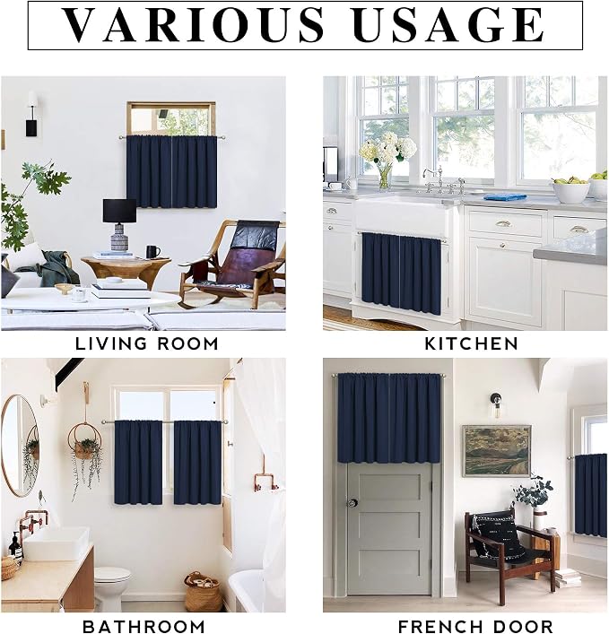 RYB HOME Blackout Curtains for Kitchen, Over Sink Privacy Curtains Window Decor - Image 5