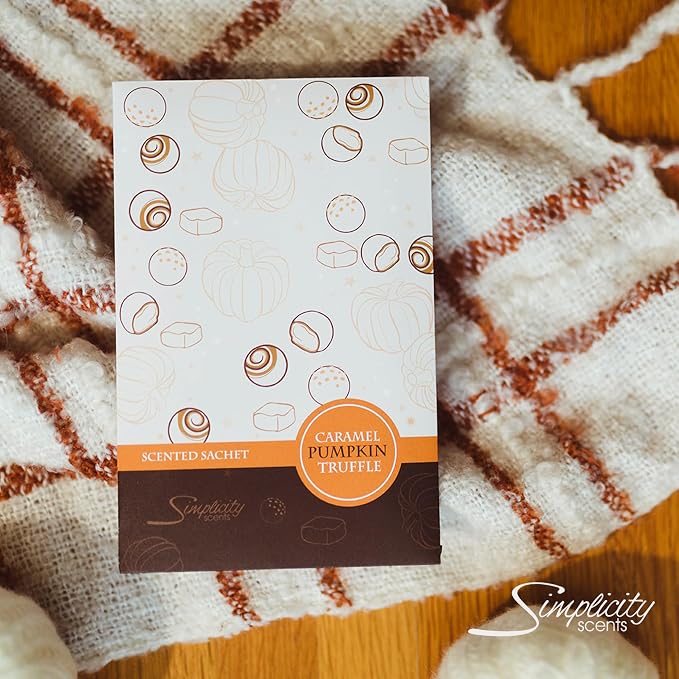 Floral Simplicity Caramel Pumpkin Truffle Scented Sachets Pack of 3, Fall & - Image 6