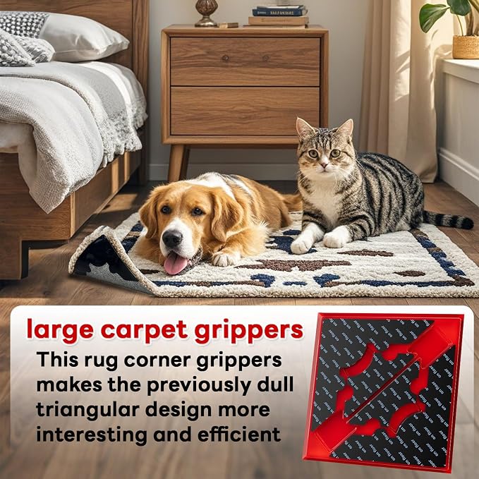 Rug Non Slip Grippers, Reusable Keep Rug Corner Down Tape Pads - Image 4